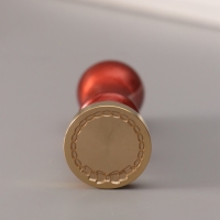 Печать для сургуча с пластиковой ручкой "Рамка круглая плетёнка с бантиком" 6,3х2,5х2,5 см