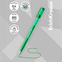 Ручка гелевая ErichKrause. G-Tone, зелёный стержень, узел 0.5 мм