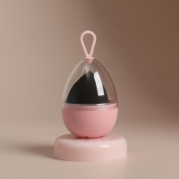 Скошенный спонж для макияжа &laquo;Капля&raquo;, 6 &times; 4 см, увеличивается при намокании, в футляре, цвет чёрный