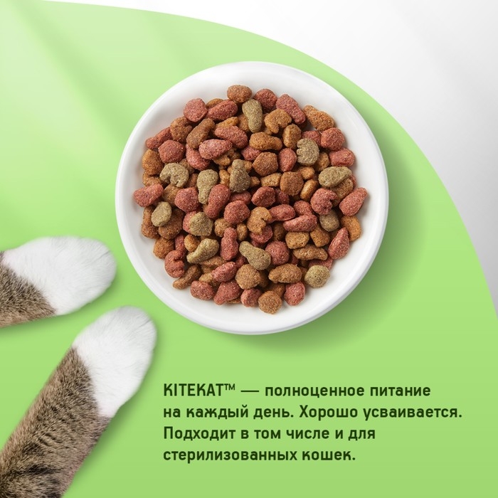 Сухой корм KiteKat "Аппетитная курочка" для кошек, 350 г