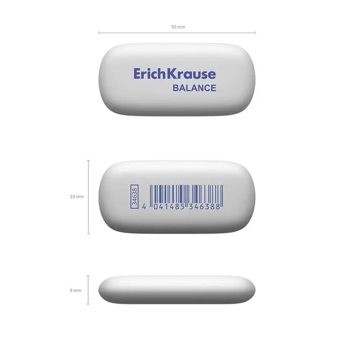 Ластик ErichKrause Balance Mini, 50 х 23 х 9 мм, мягкий, гипоаллергенный