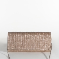 Клатч на магните, длинная цепочка, цвет золотистый