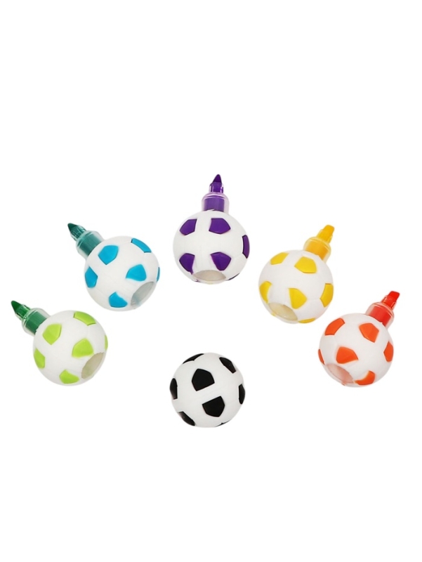 Набор маркеров-текстовыделителей 6 штук/ 6цветов Футбольные мячи