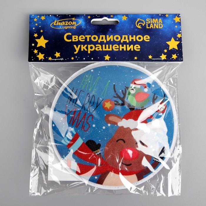 Светодиодная игрушка на липучке &laquo;Олень&raquo; 13 см, батарейки LR44х3 (в комплекте), свечение мульти