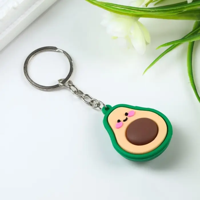 Брелок для ключей на кольце &laquo;Авокадо&raquo;, резина, 4.4&times;3.2&times;1.5 см