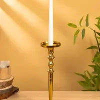 Подсвечник "Пьедестал" 11х11х30 см, алюминий, цв. золото