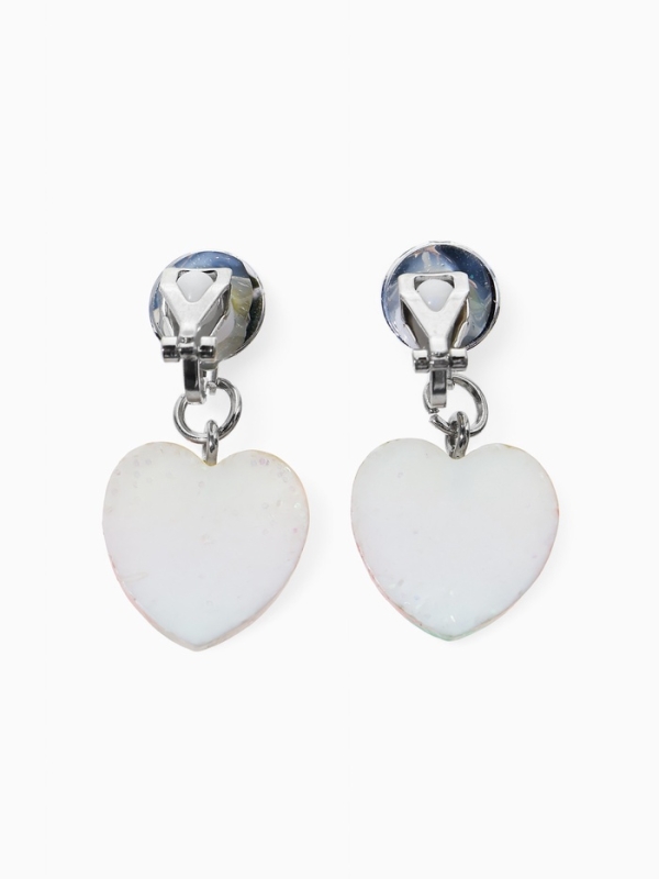 Серьги-клипсы детские "Выбражулька" сердце с кругом кристалл, цветные