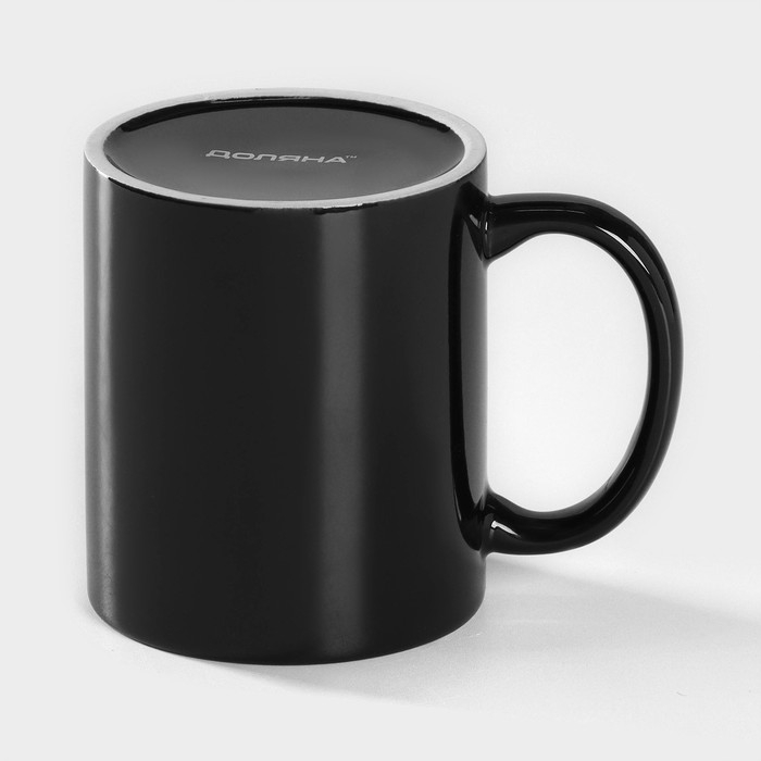 Кружка керамическая Доляна &laquo;Классика&raquo;, 390 мл, цвет чёрный