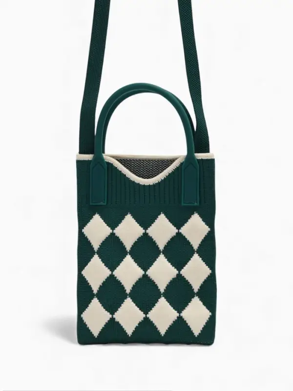 Сумка подр Ромбы, 12*4*17, отд на кнопке, дл ремень, зеленый