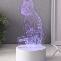 Светильник "Кошка" LED RGB от сети RISALUX 9,5х8,2х17 см