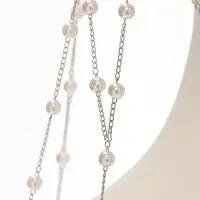 Украшение для волос &laquo;Паутина&raquo;, с бусинами, 55 см, белое в серебре