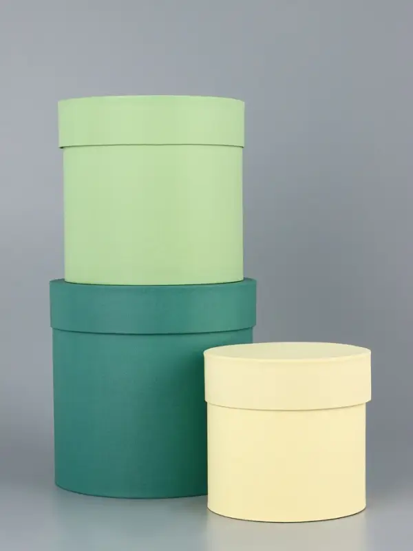 Набор круглых подарочных коробок &laquo;Лайм&raquo; 3 в 1 - 18&times;16&times;13 см