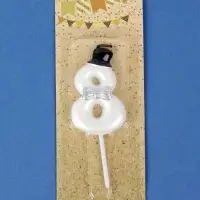 Свеча для торта &laquo;Джентельмен&raquo;, цифра 8, белая