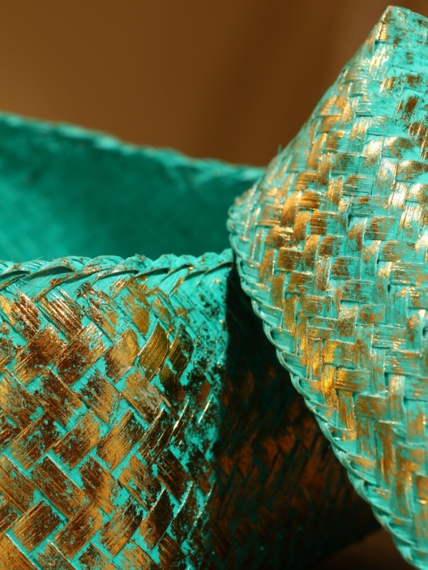 Корзинка плетеная "Голден мини" 19х19х14 см, голубой