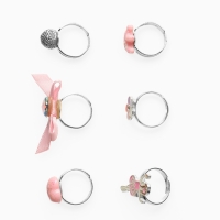 Кольца детские "Выбражулька" набор 6шт,балерина ассорти форма, цвет МИКС, б-р Кольца детские "Выбражулька" набор 6шт,балерина ассорти форма, цвет МИКС, б-р