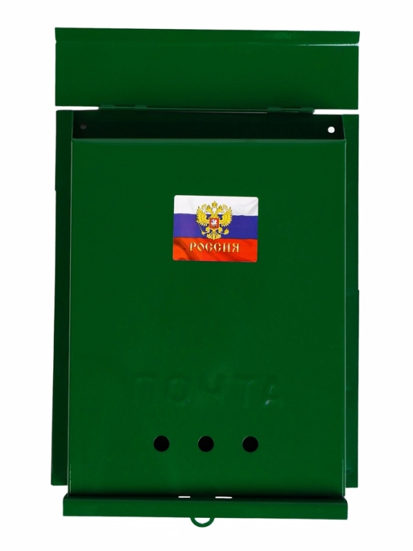 Ящик почтовый &laquo;Почта&raquo;, вертикальный, без замка (с петлёй), зелёный