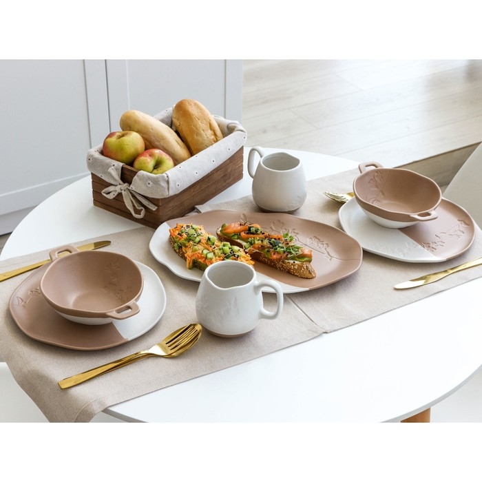 Чайная пара керамическая &laquo;Монблан&raquo;, 2 предмета: кружка 220 мл, блюдце 13х13,6 см