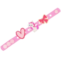 Браслет силиконовый со сменными джибитсами, 3 джибитса в комплекте, Коты аристократы Браслет силиконовый со сменными джибитсами, 3 джибитса в комплекте, Коты аристократы