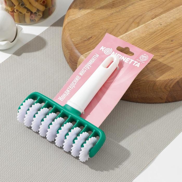 Валик для нарезки теста KONFINETTA &laquo;Сладость&raquo;, фактурный, 14&times;17&times;4 см, цвет белый