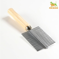 Расчёска Wood двухсторонняя с деревянной ручкой, 17 х 5,5 см Расчёска Wood двухсторонняя с деревянной ручкой, 17 х 5,5 см