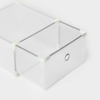 Коробка для хранения обуви выдвижная Доляна Large size, 21&times;33,5&times;12 см, 3 шт, цвет белый