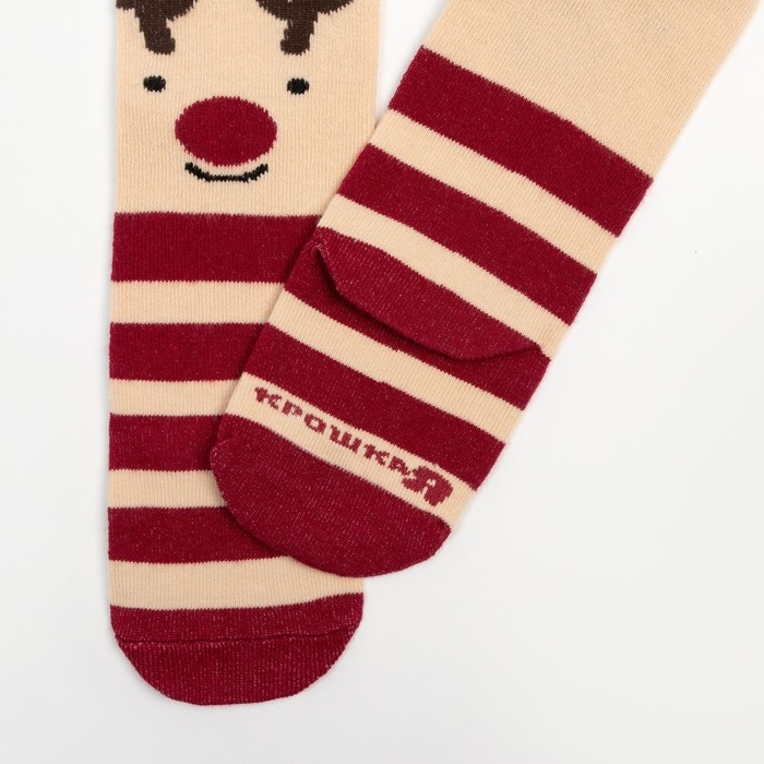 Новый год.Колготки Крошка Я Новый год.Колготки Крошка Я "Олень", бежевый, рост 68-74 см