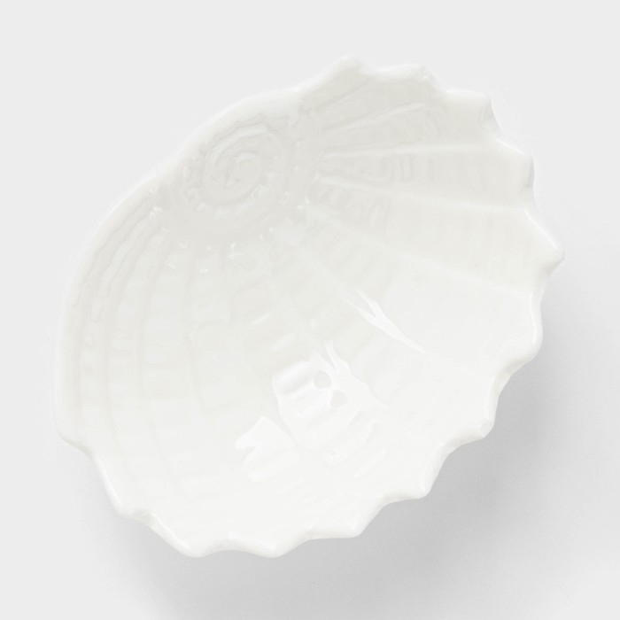 Блюдо керамическое &laquo;Ракушка&raquo;, 9&times;7&times;3 см, цвет белый