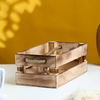 Кашпо деревянное 24.5×13.5×9 см "Двушка Лайт" реечное, ручка верёвка, обжиг Дарим Красиво Кашпо деревянное 24.5×13.5×9 см "Двушка Лайт" реечное, ручка верёвка, обжиг Дарим Красиво