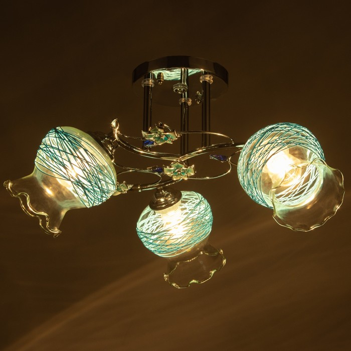 Люстра "Вернали" 3 лампы 40W E27 основание хром 47х47х28 см