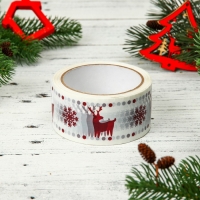 Скотч новогодний с логотипом "ОлениСнежинки 2" 48*45м 45мкм Скотч новогодний с логотипом "ОлениСнежинки 2" 48*45м 45мкм