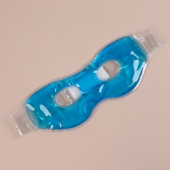 Маска для лица гидрогелевая, охлаждающая/согревающая, 23 &times; 10 &times; 0,5 см, цвет синий