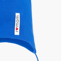 Шапка весенняя детская, цвет василек/I love mom, размер 50-54 Шапка весенняя детская, цвет василек/I love mom, размер 50-54