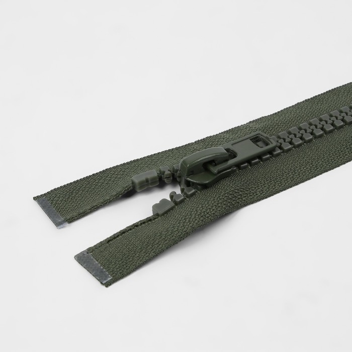 Молния &laquo;Трактор&raquo;, №8, разъёмная, 2 замка, замки автомат, 100 см, цвет хаки, цена за 1 штуку