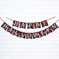 Гирлянда на ленте на Хэллоуин &laquo;Happy Halloween&raquo;, розы, дллина 250 см.