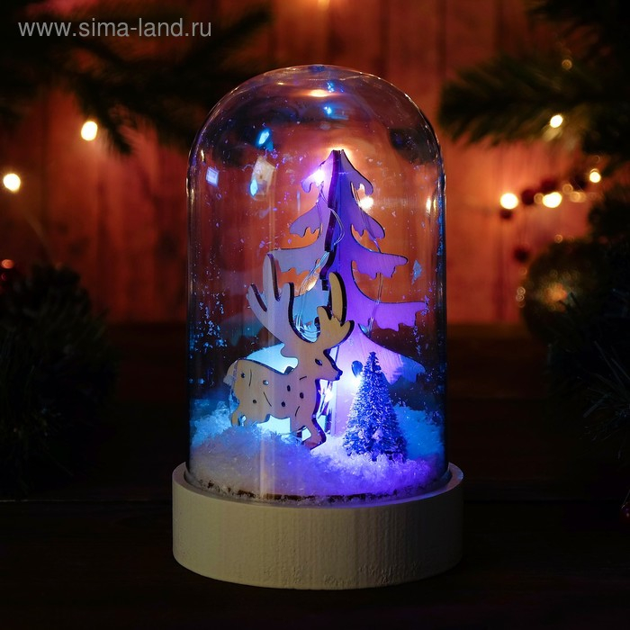 Декор с подсветкой Декор с подсветкой "Олень и ёлочки"