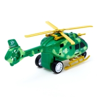 Вертолёт радиоуправляемый &laquo;Штурм в небе&raquo;, свет, работает от батареек, цвет зелёный