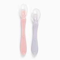 Ложка детская силиконовая для прикорма, набор 2 шт.. «Милые зверята», цвет розовый и фиолетовый, Крошка Я Ложка детская силиконовая для прикорма, набор 2 шт.. «Милые зверята», цвет розовый и фиолетовый, Крошка Я