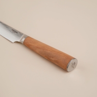 Нож кухонный SL Home &laquo;Оливия&raquo;, универсальный, лезвие 12,7 см, дамасская сталь, цвет коричневый