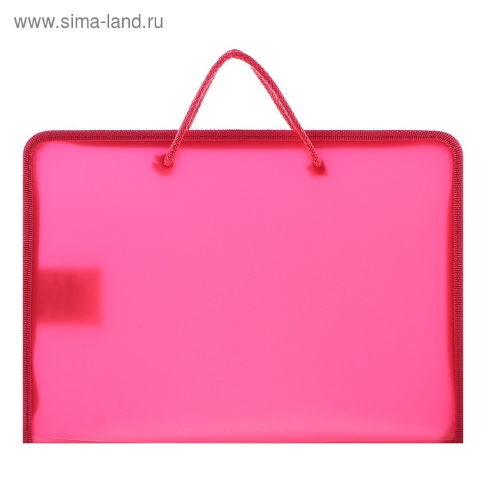 Папка с ручками А4, 230 х 185 х 25 мм, молния вокруг, плстиковая, ПТ-112, Папка с ручками А4, 230 х 185 х 25 мм, молния вокруг, плстиковая, ПТ-112, "Офис", тонированная, цвет красный