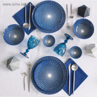 Тарелка керамическая Доляна &laquo;Бодом&raquo;, d=22 см, цвет синий