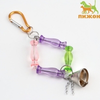 Игрушка для птиц "Ромб из бусин" с колокольчиком, 7 х 20 см, микс цветов Игрушка для птиц "Ромб из бусин" с колокольчиком, 7 х 20 см, микс цветов