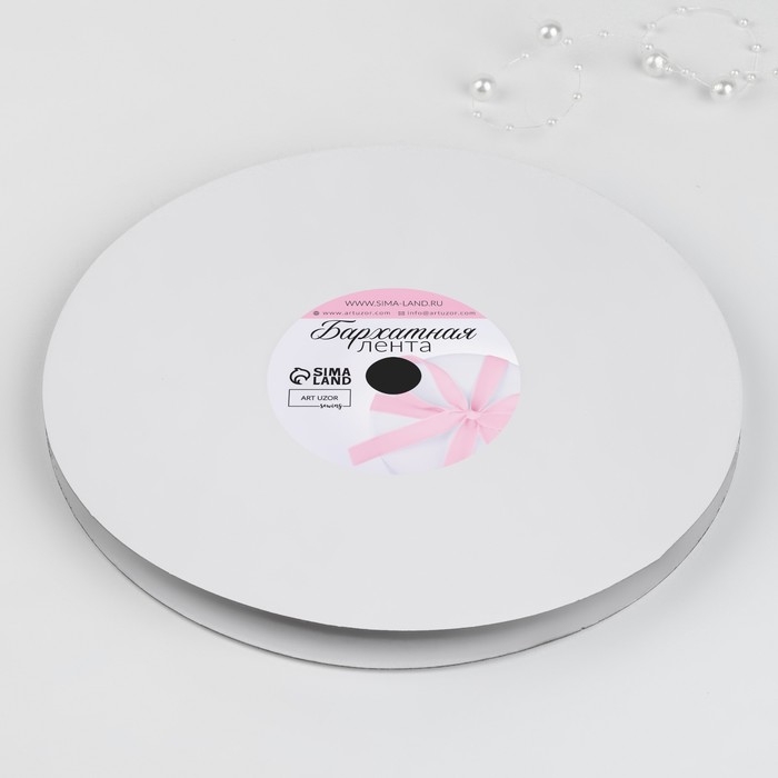 Лента бархатная, 6 мм, 18 ± 1 м, цвет чёрный №03 Лента бархатная, 6 мм, 18 ± 1 м, цвет чёрный №03