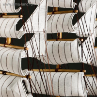 Корабль сувенирный средний &laquo;Фугас&raquo;, борта тёмные с белой полосой, 45х50х9 см, микс