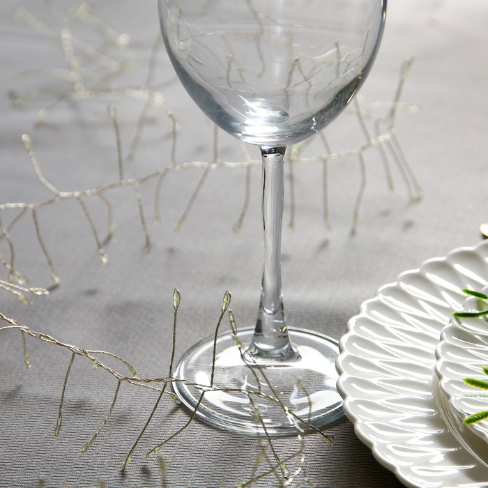 Гирлянда &laquo;Мишура&raquo; 2 м роса, IP20, серебристая нить, 200 LED, свечение белое, 12 В