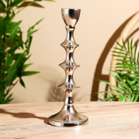 Подсвечник алюминий "Кольца" на 1 свечу 9х9х24 см Подсвечник алюминий "Кольца" на 1 свечу 9х9х24 см