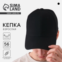 Кепка мужская однотонная, цвет чёрный Кепка мужская однотонная, цвет чёрный