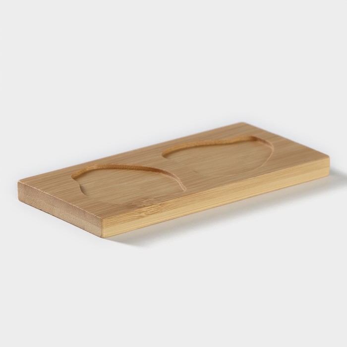 Набор фарфоровый для специй на бамбуковой подставке BellaTenero &laquo;Лисы&raquo;, 3 предмета: солонка 80 мл, перечница 80 мл, подставка, цвет белый