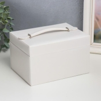 Шкатулка кожзам для украшений сундук "Гладкость. Матовый белый" 11х18х13,7 см Шкатулка кожзам для украшений сундук "Гладкость. Матовый белый" 11х18х13,7 см