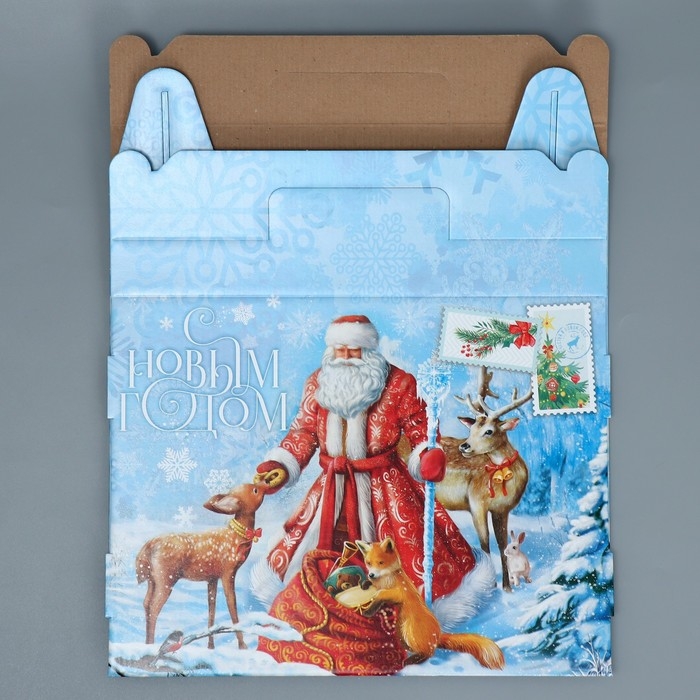 Коробка подарочная новогодняя складная &laquo;С новым годом&raquo;, 33.7 х 25.7 х 7.9 см, Новый год