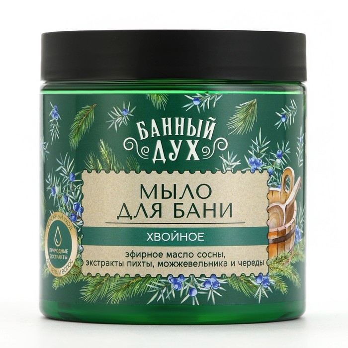 Мыло для бани &laquo;Хвойное&raquo;, 450 мл, с экстрактом пихты, можжевельника и череды, БАННЫЙ ДУХ